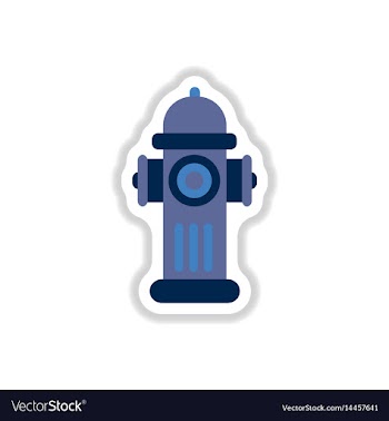 Street fire hydrant in paper sticker style vector image