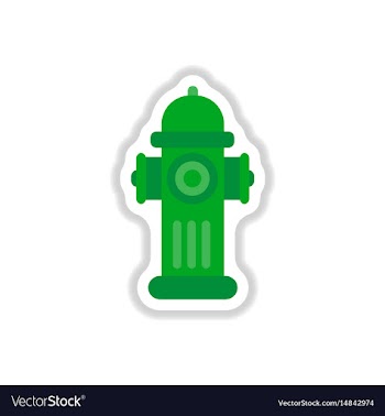 Street fire hydrant in paper sticker style vector image