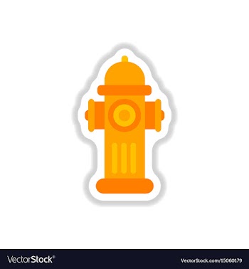 Street fire hydrant in paper sticker style vector image