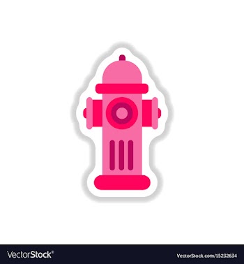 Street fire hydrant in paper sticker style vector image