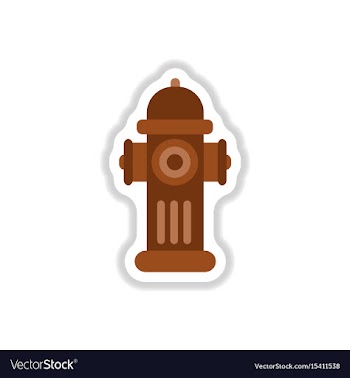 Street fire hydrant in paper sticker style vector image