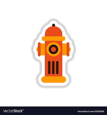 Street fire hydrant in paper sticker style vector image
