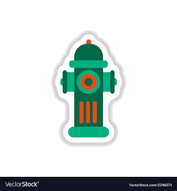 Street fire hydrant in paper sticker style vector image