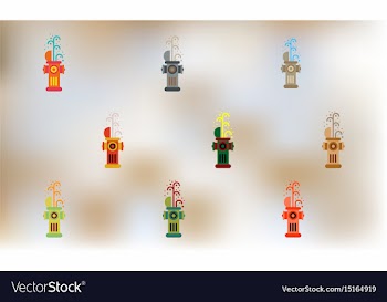 Street fire hydrant open set vector image