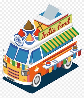 Street Food Barbecue Indian Cuisine Food Truck - Food Truck Isometric