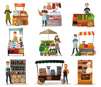 Street food icons set Free Vector