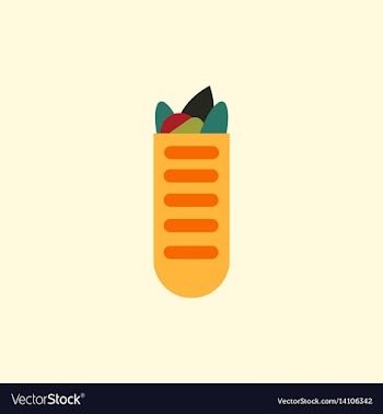 Street food sandwich in baguette flat style vector image