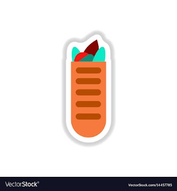 Street food sandwich in baguette flat style vector image