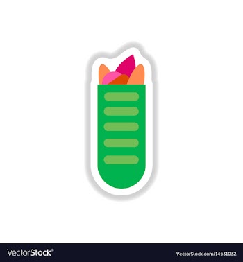 Street food sandwich in baguette flat style vector image