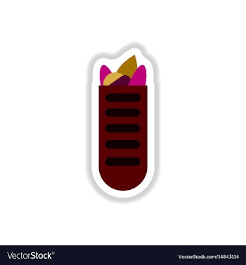 Street food sandwich in baguette flat style vector image