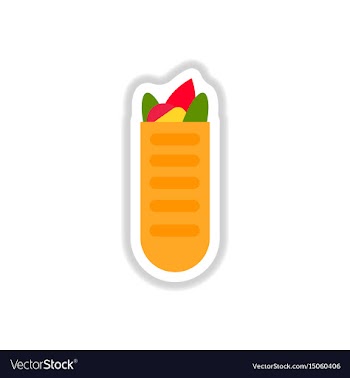 Street food sandwich in baguette flat style vector image