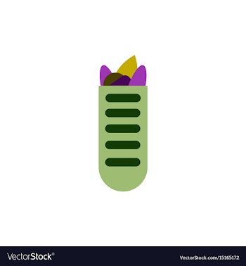 Street food sandwich in baguette flat style vector image