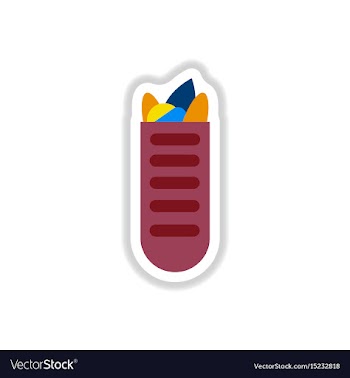 Street food sandwich in baguette flat style vector image