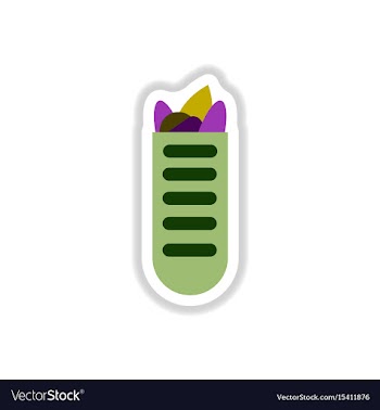 Street food sandwich in baguette flat style vector image