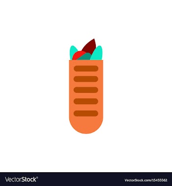 Street food sandwich in baguette flat style vector image