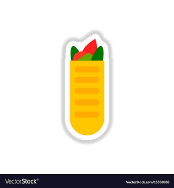 Street food sandwich in baguette flat style vector image