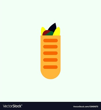 Street food sandwich in baguette flat style vector image