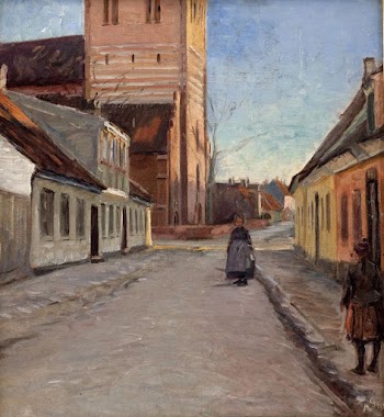 Street in Køge with Nicolai | Free Photo - rawpixel