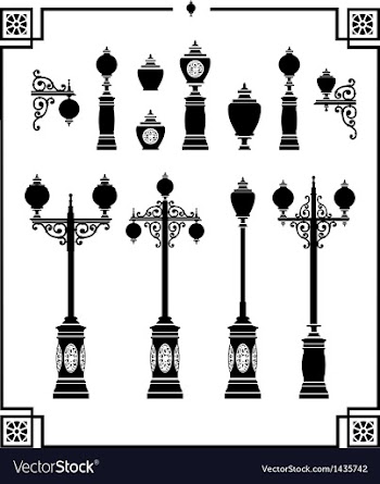  					Street lamps vector image														
