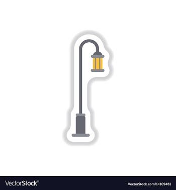 Street light icon street lamp in paper sticker vector image