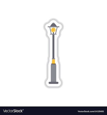 Street light icon street lamp in paper sticker vector image