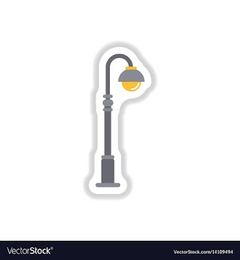 Street light icon street lamp in paper sticker vector image