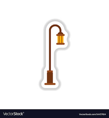 Street light icon street lamp in paper sticker vector image