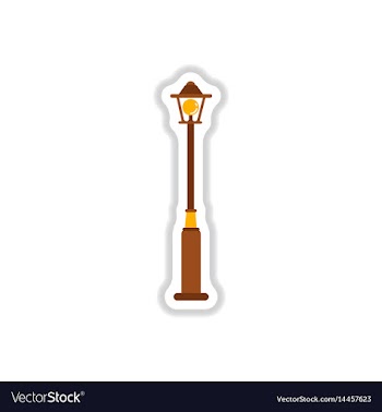 Street light icon street lamp in paper sticker vector image