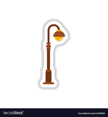 Street light icon street lamp in paper sticker vector image