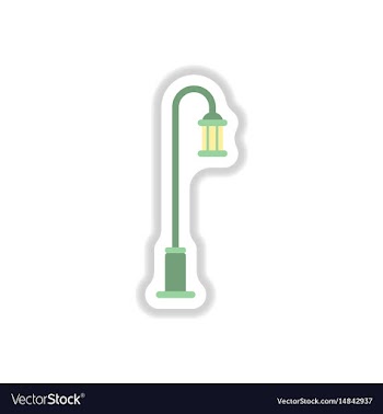 Street light icon street lamp in paper sticker vector image