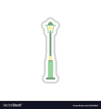 Street light icon street lamp in paper sticker vector image