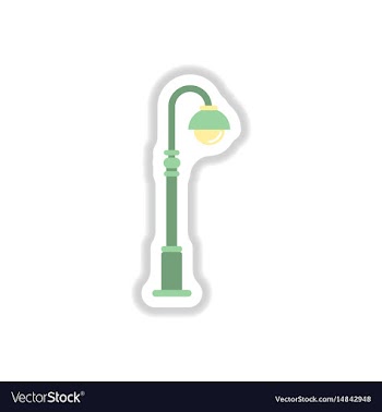 Street light icon street lamp in paper sticker vector image