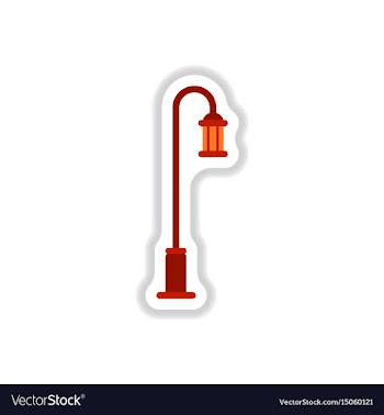 Street light icon street lamp in paper sticker vector image