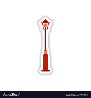 Street light icon street lamp in paper sticker vector image