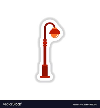 Street light icon street lamp in paper sticker vector image