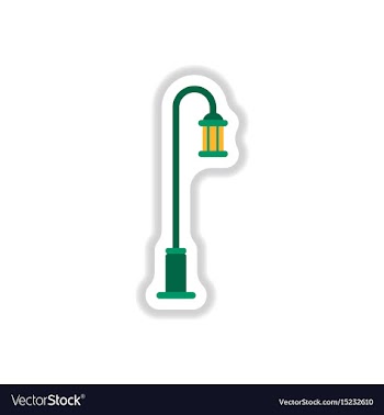 Street light icon street lamp in paper sticker vector image