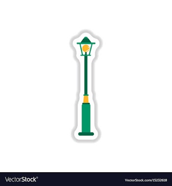 Street light icon street lamp in paper sticker vector image