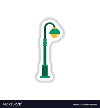 Street light icon street lamp in paper sticker vector image