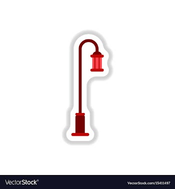 Street light icon street lamp in paper sticker vector image