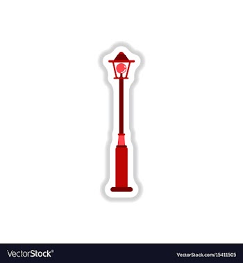 Street light icon street lamp in paper sticker vector image