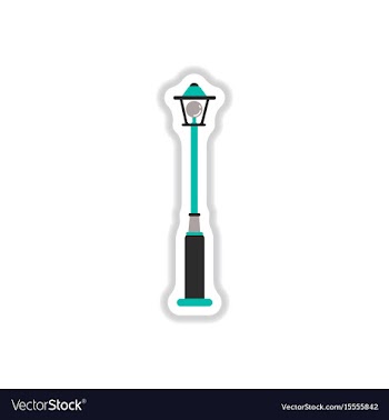 Street light icon street lamp in paper sticker vector image