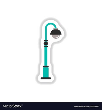 Street light icon street lamp in paper sticker vector image