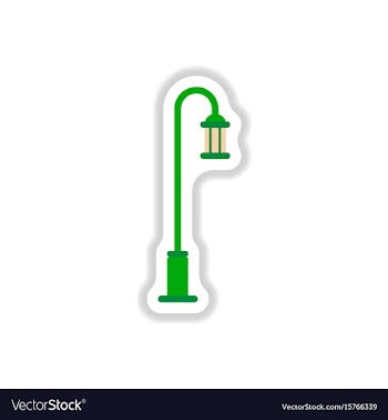 Street light icon street lamp in paper sticker vector image