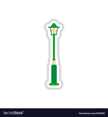Street light icon street lamp in paper sticker vector image