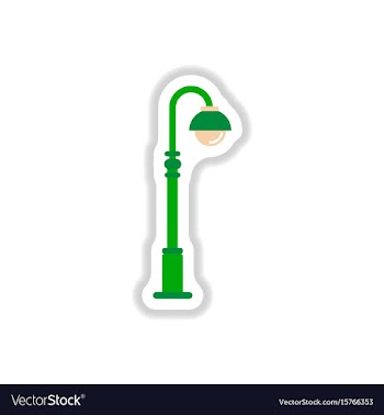 Street light icon street lamp in paper sticker vector image