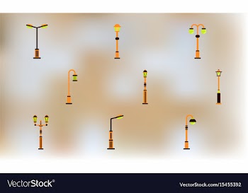 Street light icons street lamp set vector image