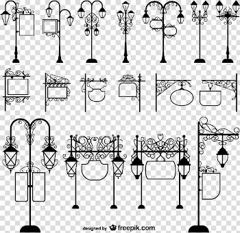 Street light Lighting, Vintage street billboard material ed, transparent background PNG clipart