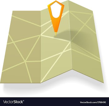 Street Map with yellow pointer vector image
