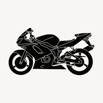 Street motorcycle  clipart, black | Free PSD - rawpixel