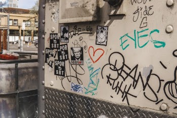 Street Wall with Graffiti